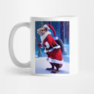 FATHER CHRISTMAS SQUIRREL DRINKING A SODA IN THE SNOW Mug